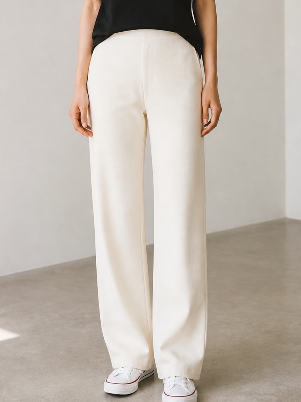 Kay Unger Cream Wide Leg Pants